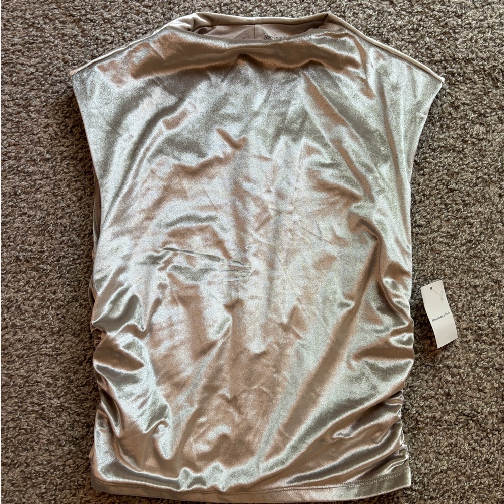 Suede grey metallic top